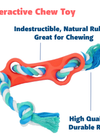 Rubber Bone Chew Toy with Tug Rope