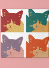 Cats Today 4-Panel Modern Pop Art Print