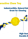 Rubber Soccer Ball Chew Toy with Tug Rope