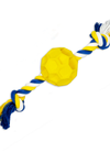 Rubber Soccer Ball Chew Toy with Tug Rope