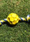 Rubber Soccer Ball Chew Toy with Tug Rope