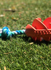 Rubber Football Chew Toy with Tug Rope