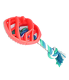 Rubber Football Chew Toy with Tug Rope