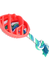 Rubber Football Chew Toy with Tug Rope