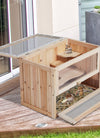 PawHut Wooden Hamster Cage 2 Levels Small Animals